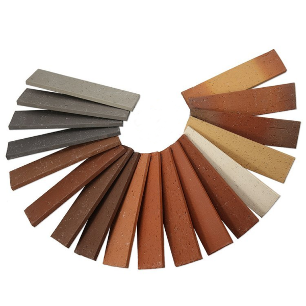 Modern Design Mixed Gradient Colors Thin Clay Brick Veneer Facade Building Exterior Wall Clinker Tile