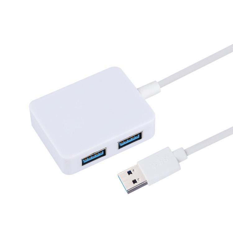 White PC Mac Laptop Desktop 4 In 1 5Gbps USB 3.0 Hub