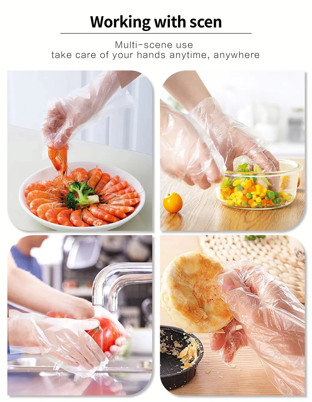 Waterproof Disposable Plastic Gloves Food Grade PE for Storage &amp; Industry Use Manufactured in China