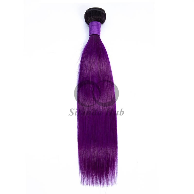 #T1B/Purple Straight Remy Human Hair Bundles Sew In Weave Bundles Brazilian Bundle Deals