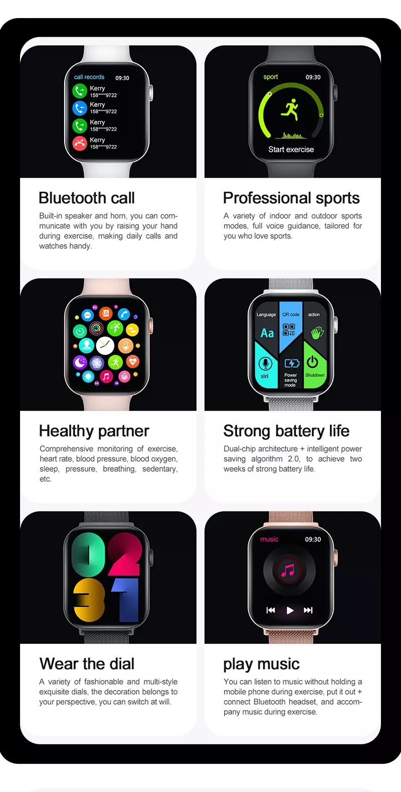 1.78 Inch Tracker Bluetooth Calling Smartwatch For Android Ios