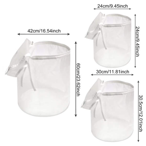 Food grade Liquid Filter Bag with multiple micron options washable nylon mesh and secure drawstring closure for liquid filtration and separation