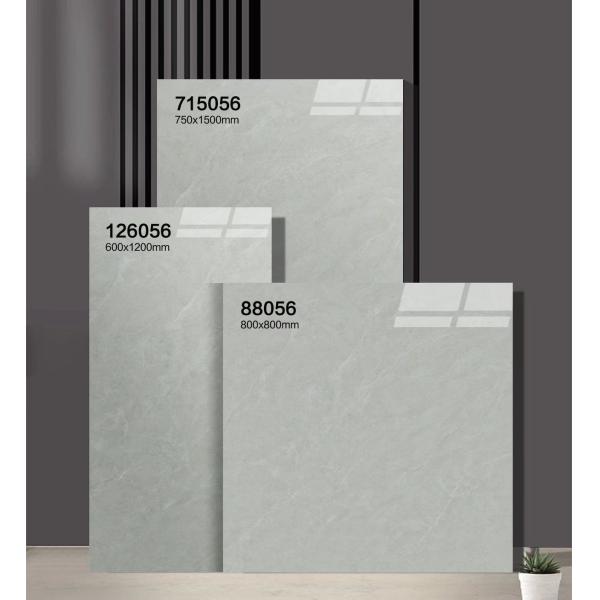 Polished Porcelain Tiles 750x1500mm Marble Look Gray Floor Tile