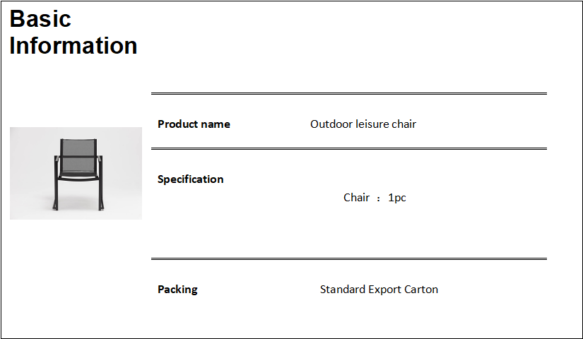 Superior Material and Mesh Aluminium Frame Modern Design Foldable Outdoor Armchair for Performance