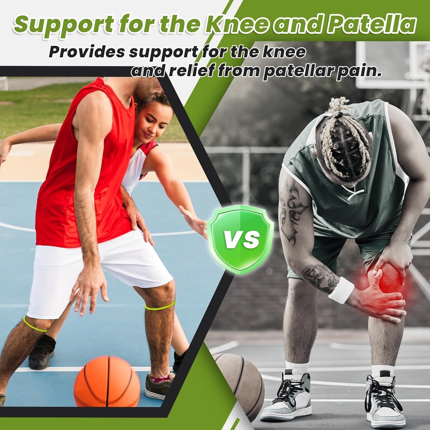 2pcs Silicone Patellar Tendon Knee Strap Knee Band For Knee Pain Relief Patella Band For Basketball Running Sports Breathable Patellar Tendon Support