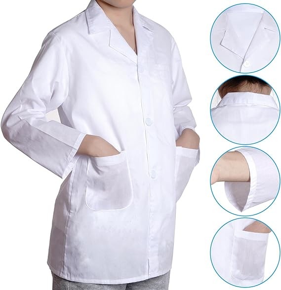 Doctor Scientist Costume Kids Lab Coat And Goggles Children Dress Up Kit With ID Card Magnifying Glass For Halloween