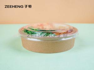 Quality 1100ml 36oz Disposable PLA Kraft Paper Bowls For Salad for sale