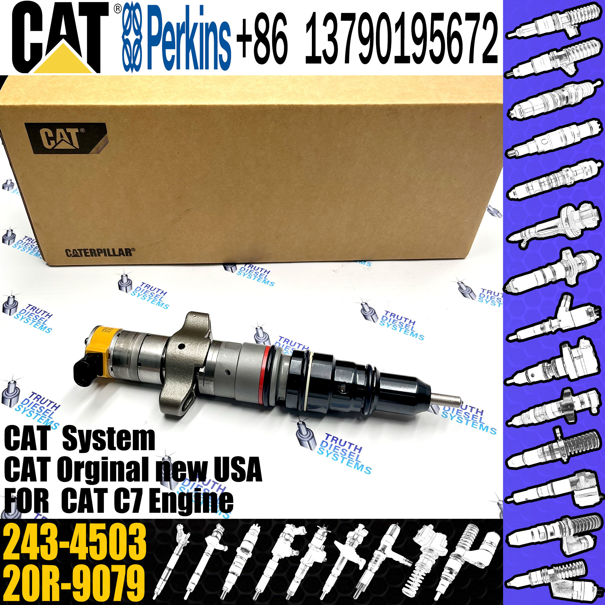 C7 Common Rail Injector 243-4502 20R-9079 2OR-8071 20R-8066 295-9166 For CAT engine