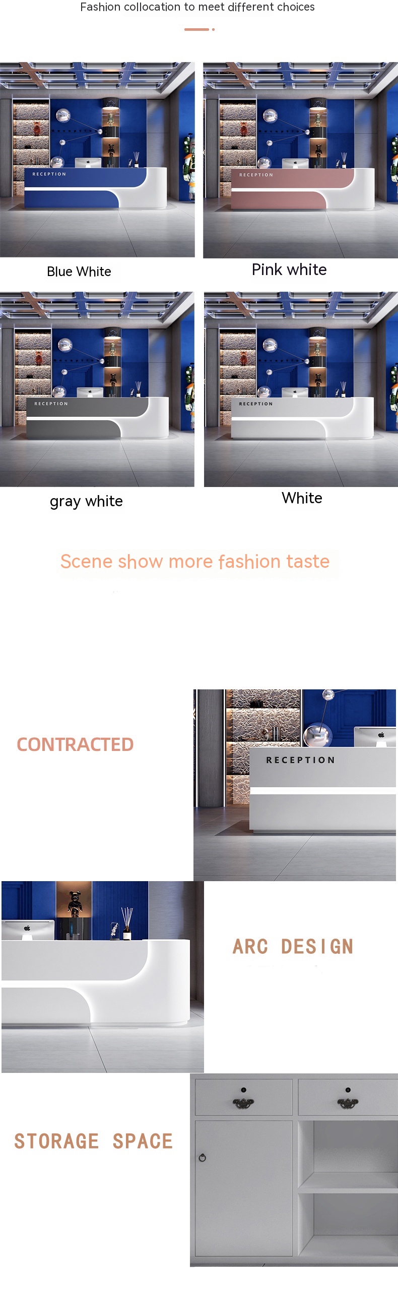 Multifunctional Reception Desk for Lacquer Beauty Salon Bar and Hotel Front Desk