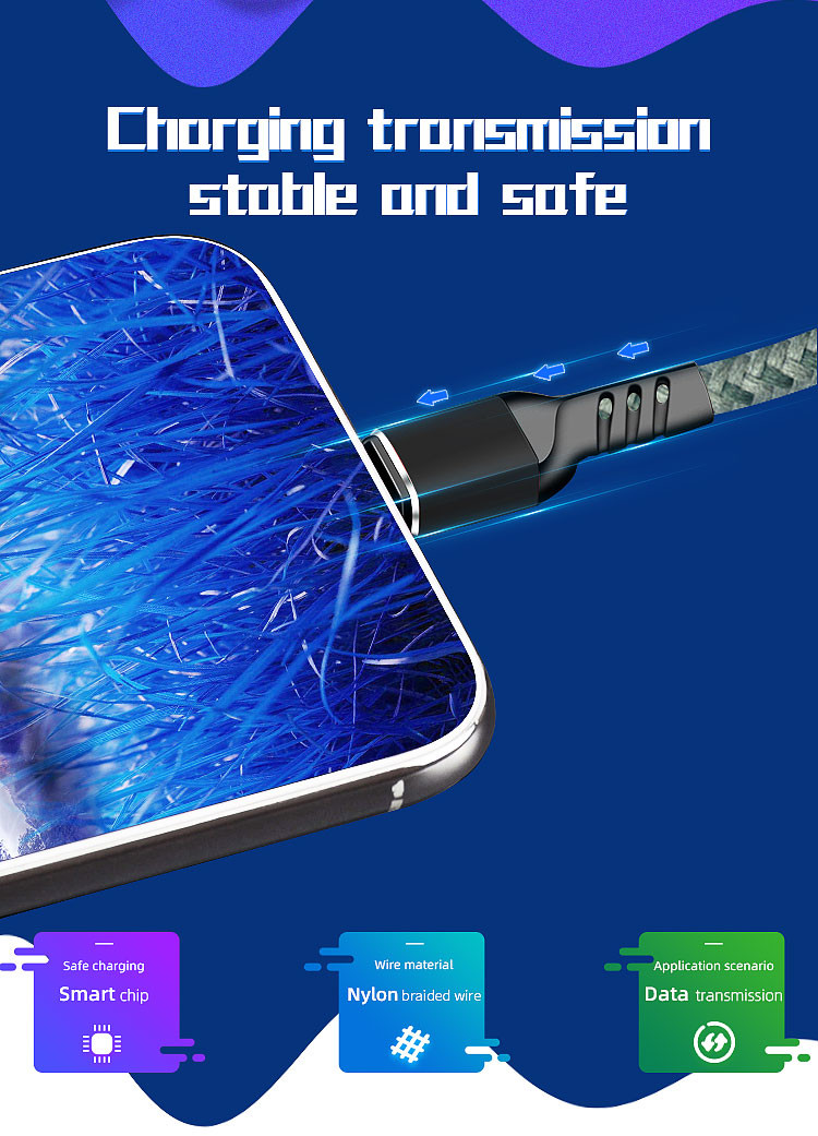 2.4A Micro USB Data Transfer Cable For Android Phone