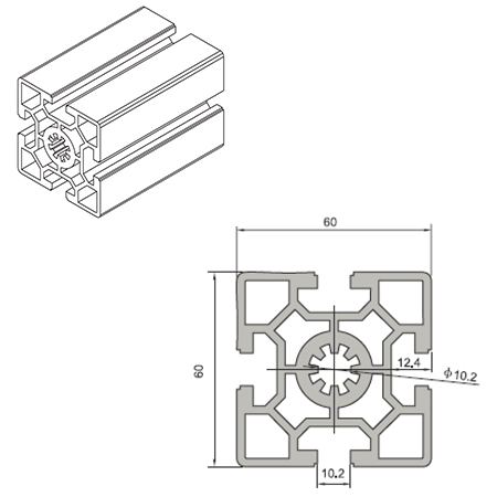 60 Series 9.2Mm Height T Slot Profile Aluminium T Track Extrusions