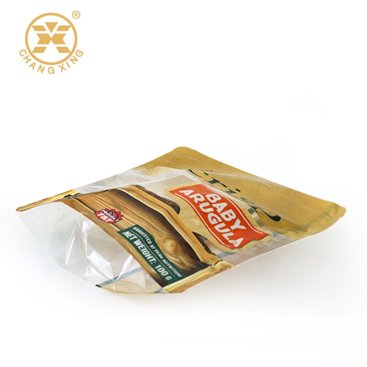 BOPP Anti Fog Vegetable Packing Bags Baby Arugula Plastic Pouch For Fresh Fruit