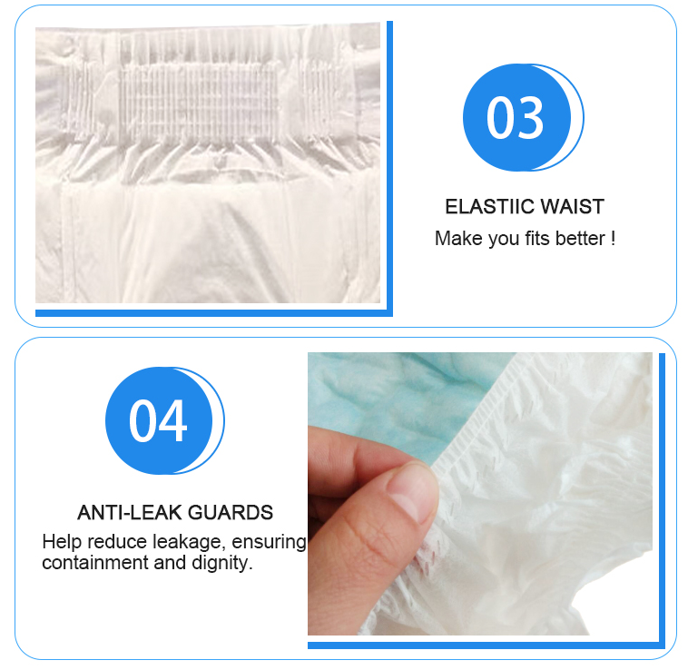 Ultra Thick Adult Diaper XXL Size Anti-Leak 3D Leak Prevention Channel Free Sample