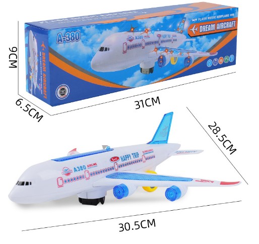 DIY Assembly Airbus Aircraft Autopilot Flash Sound Musical Lighting Toys Electric Airplane Toy For Children Kids