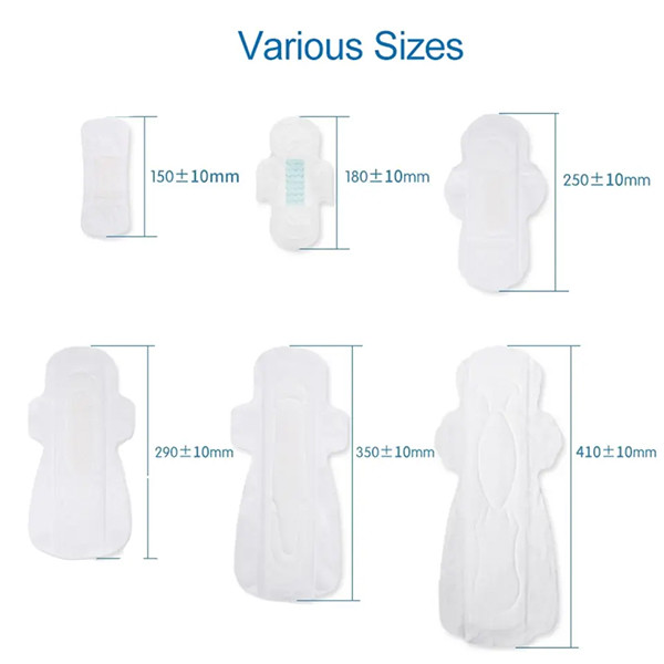 Women Anion Chip Sanitary Pads Blue Printing Strip Cotton Organic Ultra Thin Pads