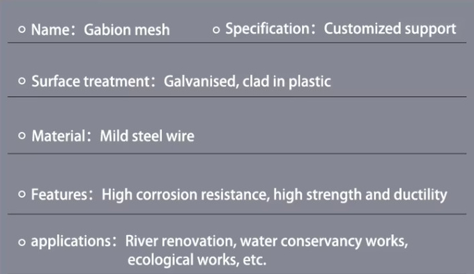 4mx1mx1m High Tensile Double Twisted Gabion Mattress For Flood Coastal Defense Projects