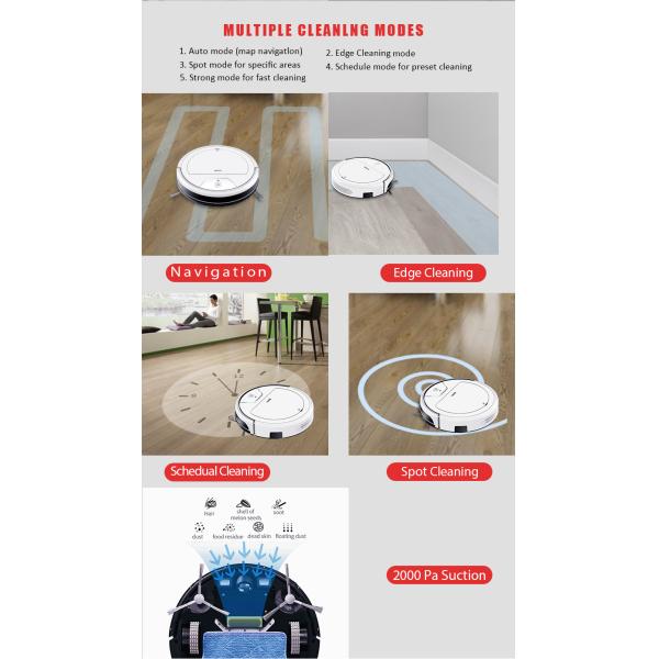 Household Auto Floor Vacuum Cleaner Robot With Mobile Phone APP Remote Control