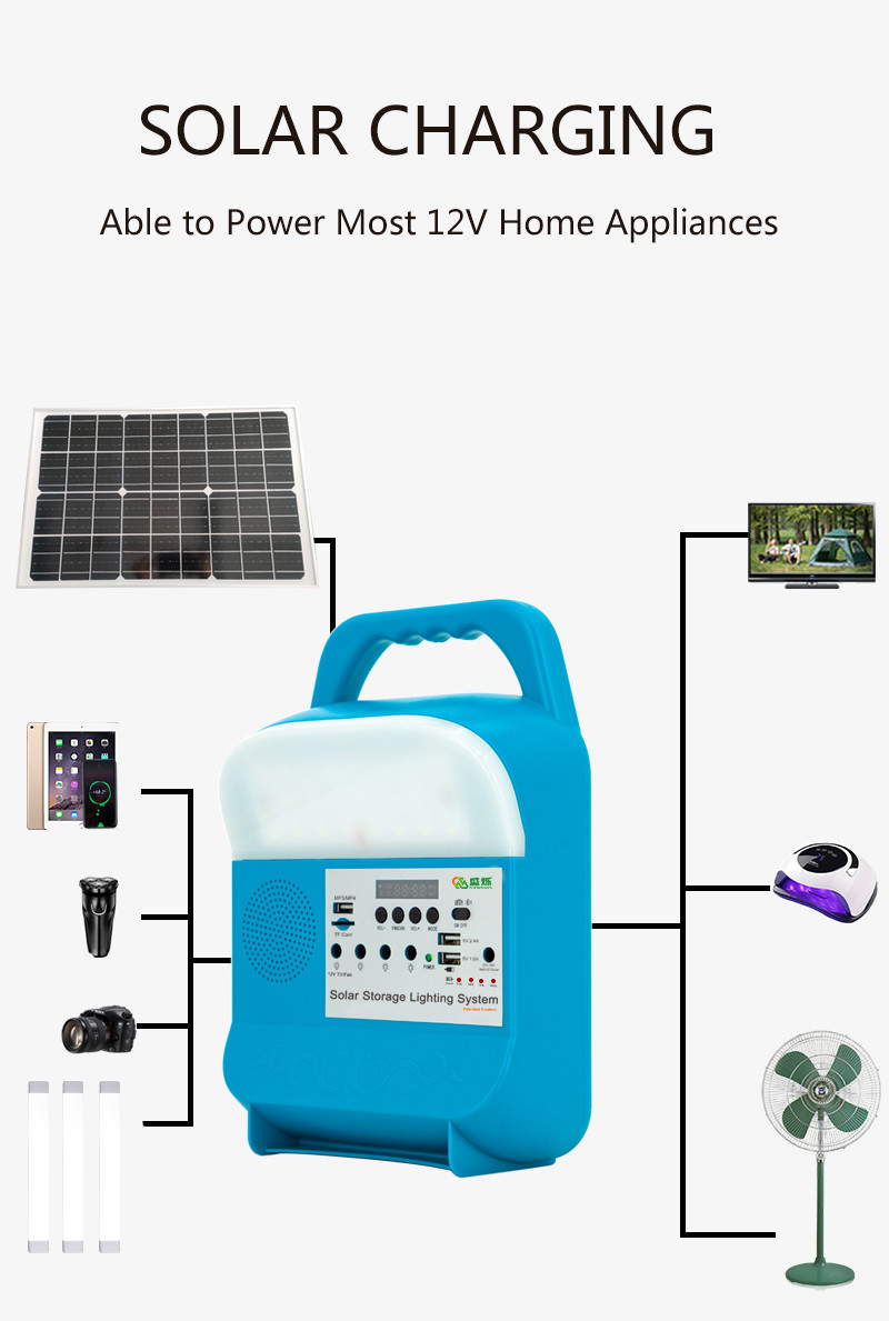 Portable Mini Solar Lighting System Off Grid OEM Outdoor 30W Model830
