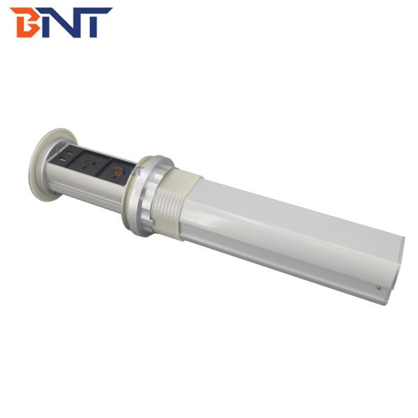 Australian market kitchen worktop concealed motorized pull up power socket with usb and Qi wireless charger