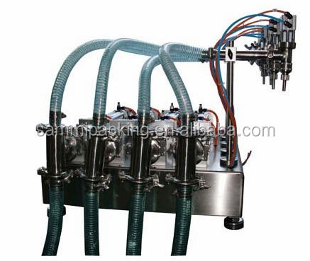 4 Heads Pneumatic Driven Liquid Filling Machine For Beverage,Oil,Shampoo,Alcohol,Perfume
