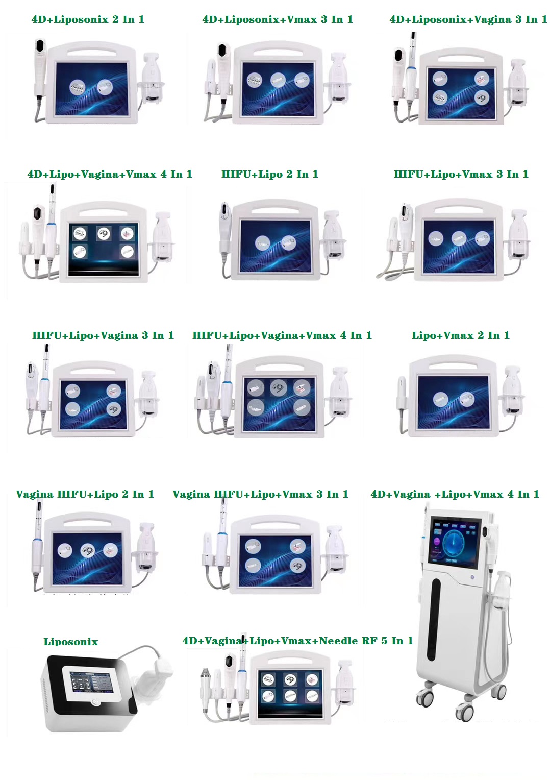 Korea Vertical 2d Hifu Machine One Shoot 12 Lines Multi-Line HIFU Face Lifting Body Slimming Machine 4 In1
