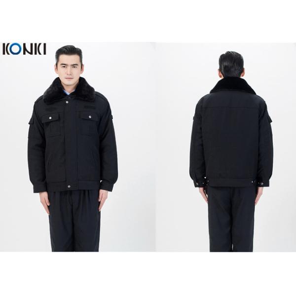 Fur Collar Jacket Security Guard Uniform Winter With Two Pockets