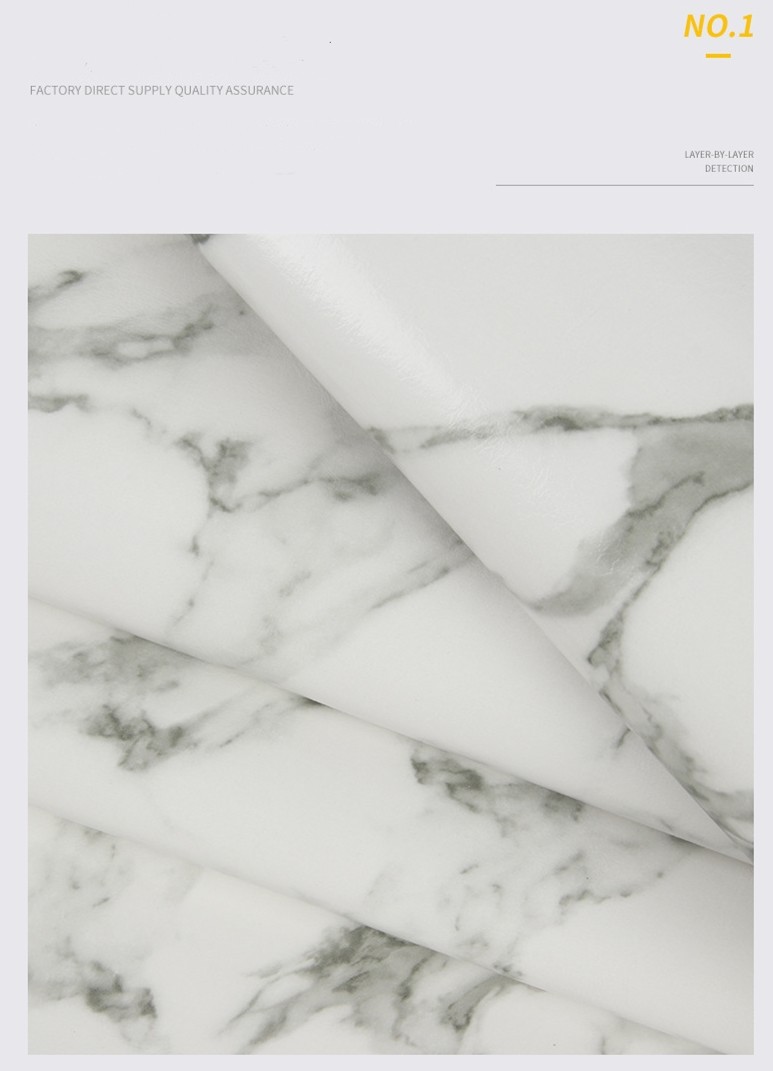 0.7mm Waterproof PU Synthetic Leather Faux Matte Marble Pattern