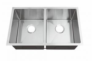 China Double Bowl Project Sink Above Counter Installation With Polished Surface in Stock on sale