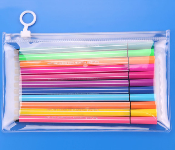 Eco Friendly Travel PVC Pencil Case , Customized Zipper File Folder Bag