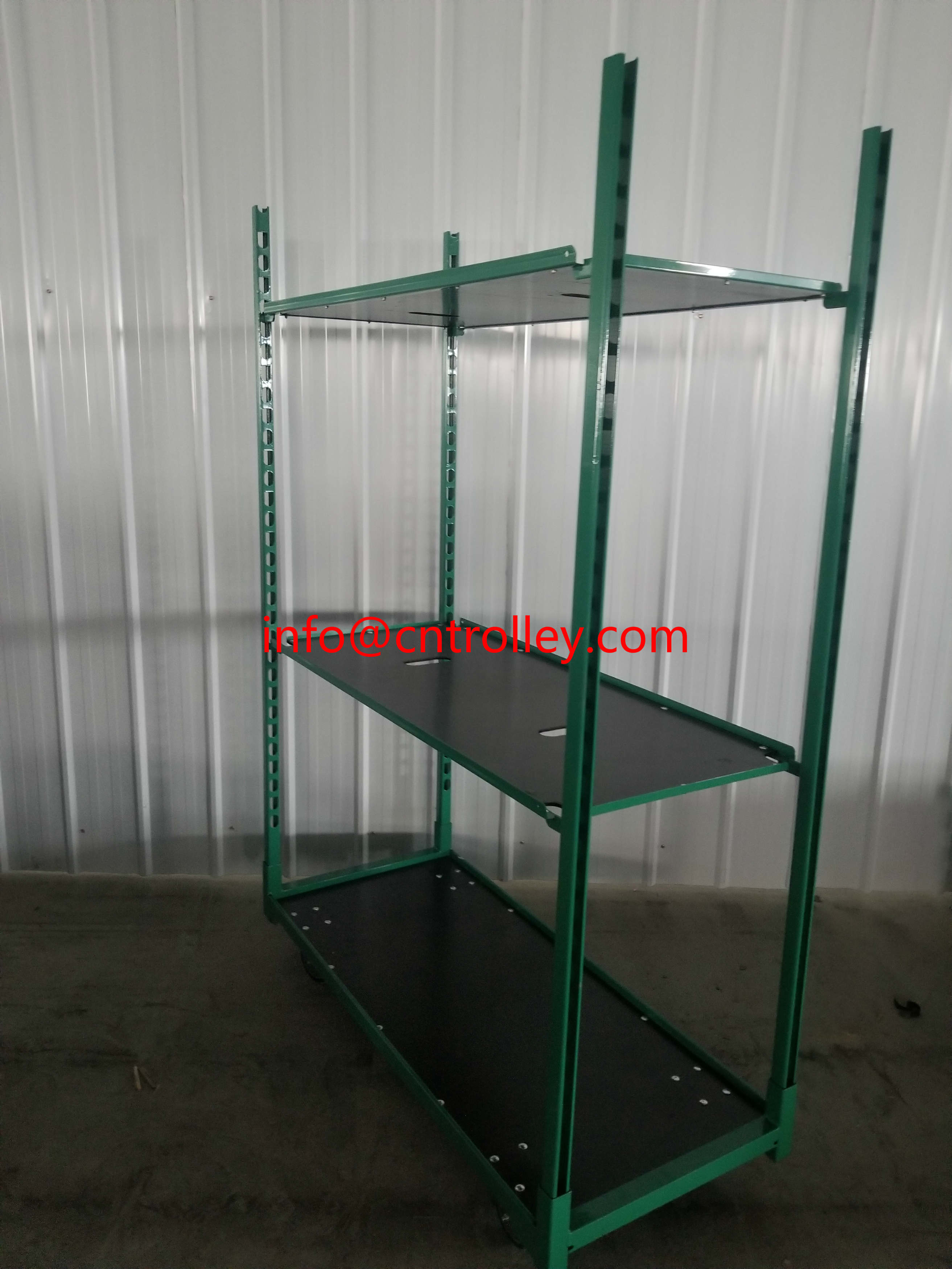 Hot Dip Galvanized Dutch Flower Trolley Seedling Cart With 4 Shelves