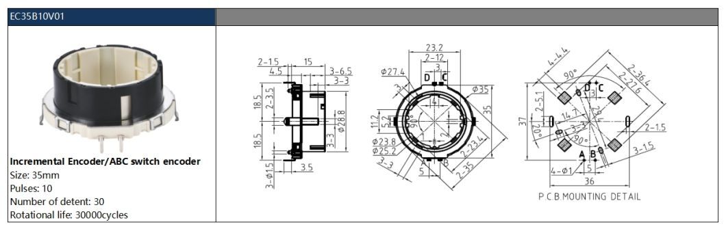 30mm ABC Switch Encoder 30 Positioning Hollow Shaft Rotary Encoder Hollow Absolute Encoder