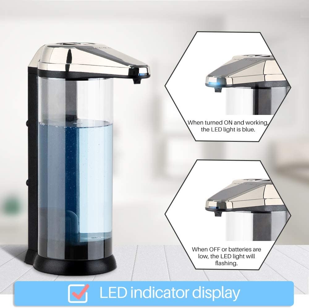 ABS Rechargeable Liquid Soap Dispenser 500ML 2.1W Battery Operated