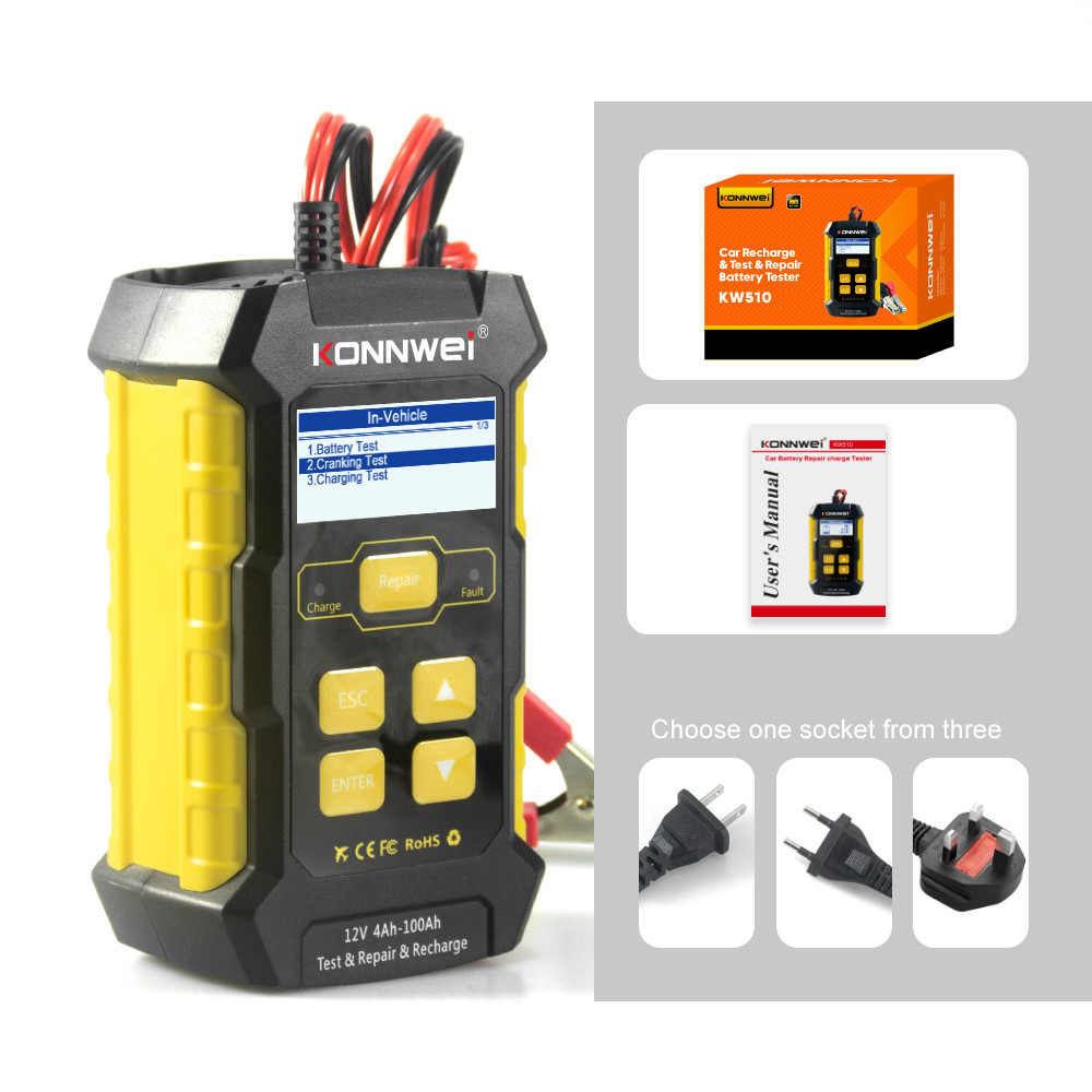 MCA 100Ah OBD2 EOBD Protocol Car Battery Tester Recharge Repair Three In One Device