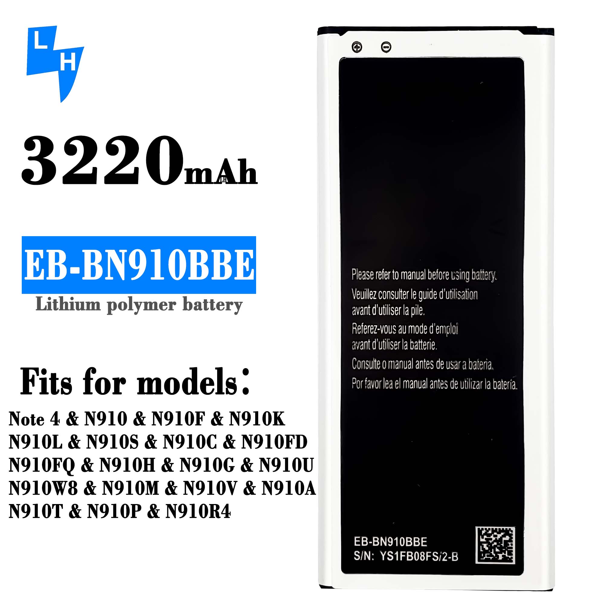 Stock OEM EB-BN910BBE Battery for Samsung Galaxy Note 4 N9100 N910A N910U N910F N910H