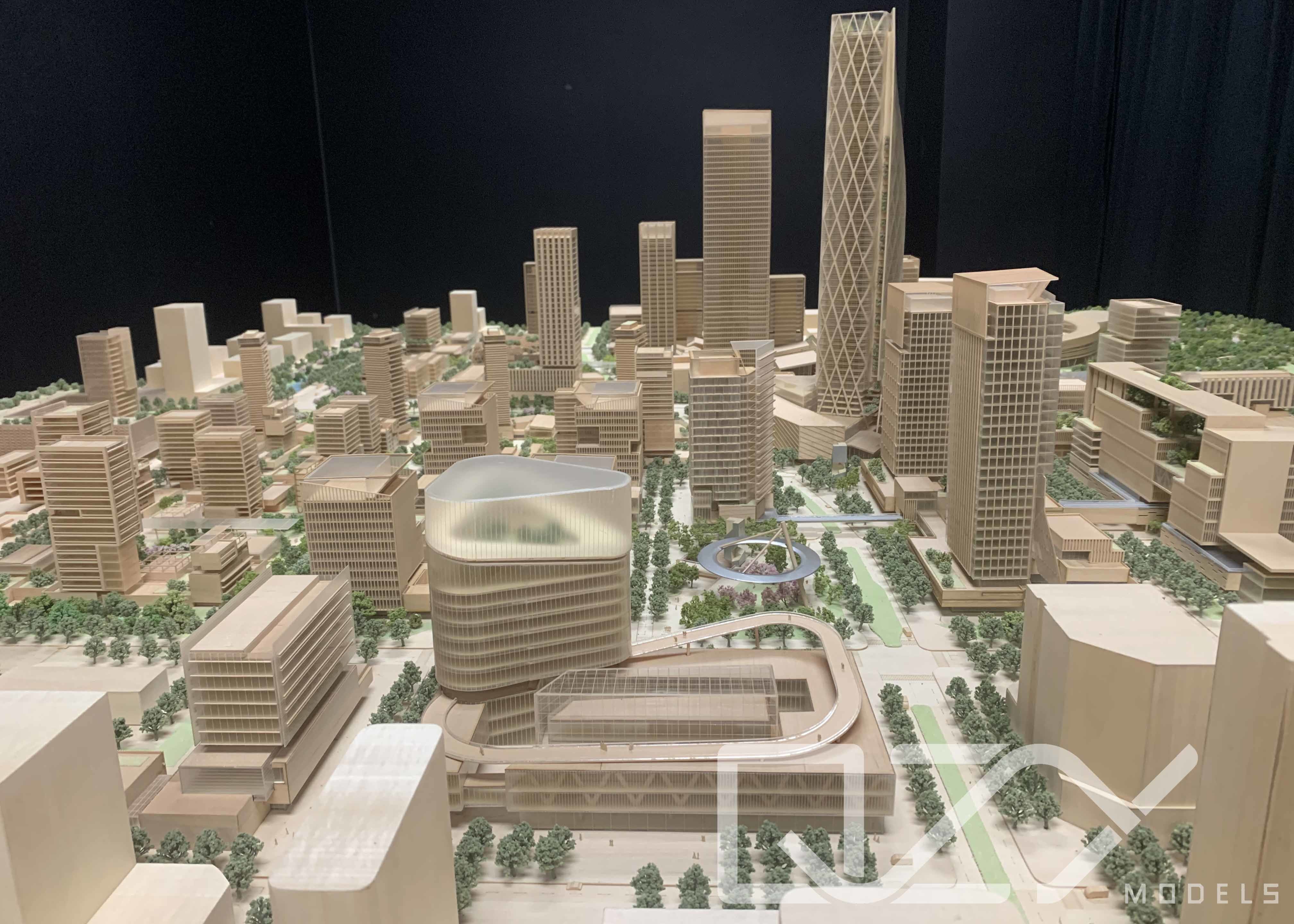 Acrylic Urban 3D Architectural Model Maker Chengdu 5G Smart City 1:100