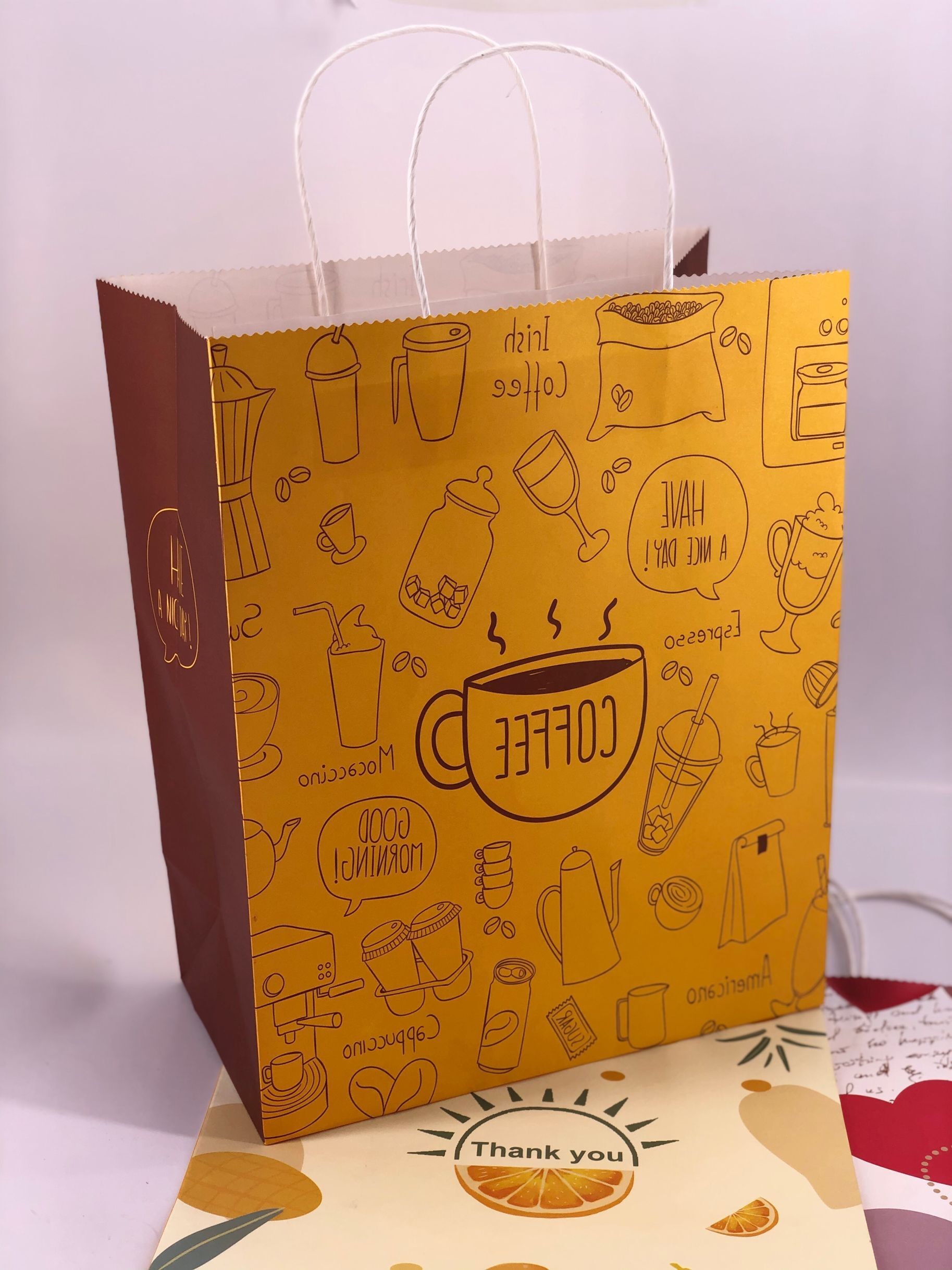 Recycled TakeAway custom printed food packaging bags kraft paper CMYK printing