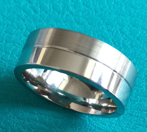 8mm Flat Surface Half Shiny Polish Half Matt Brush Finished Cobalt Chrome Ring Wedding Band Jewelry Ring