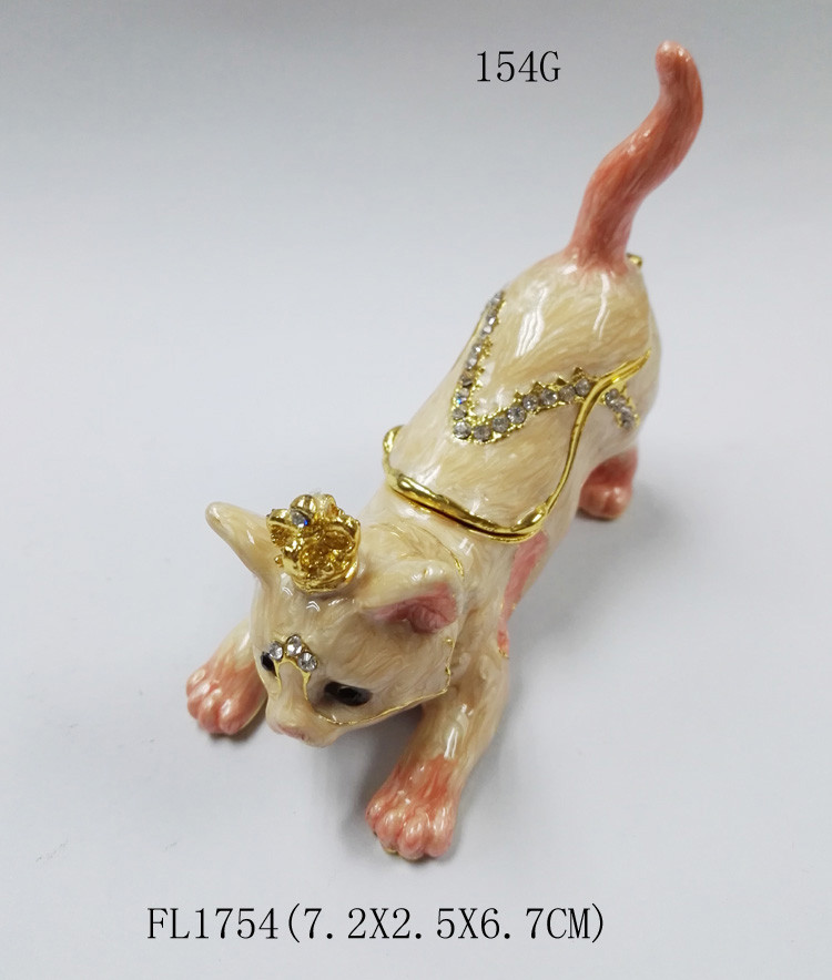 New Design Crown Metal Cat Jewelry Box Cat Family Custom Jewelry Box Luxury Jewelry Box For Gift