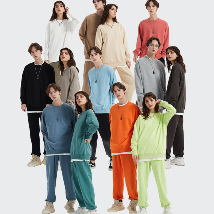 Crew Neck Organic Pure Felpa Uomo 350g Moletons Camisa De Entrenamiento 100%Cotton Sweatshirt Pullover Hoodie