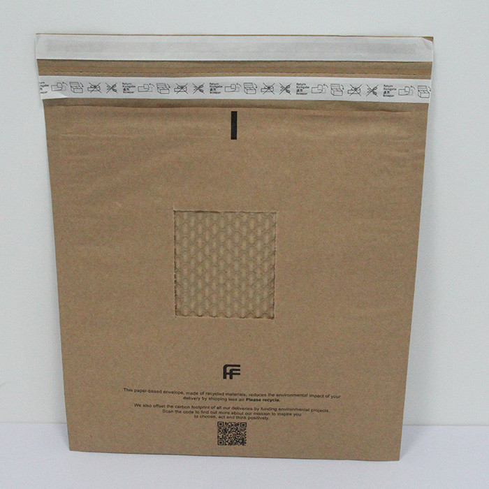 Quality Elegant Custom Biodegradable Mailers 15x20cm Embossed Recycled Kraft Mailers for sale