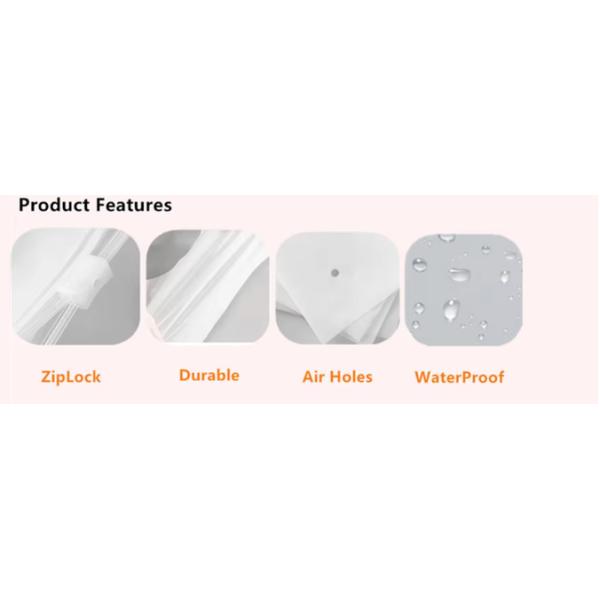 Customized CPE zipper Bag Waterproof Clothing Storage Plastic Zipper Bag