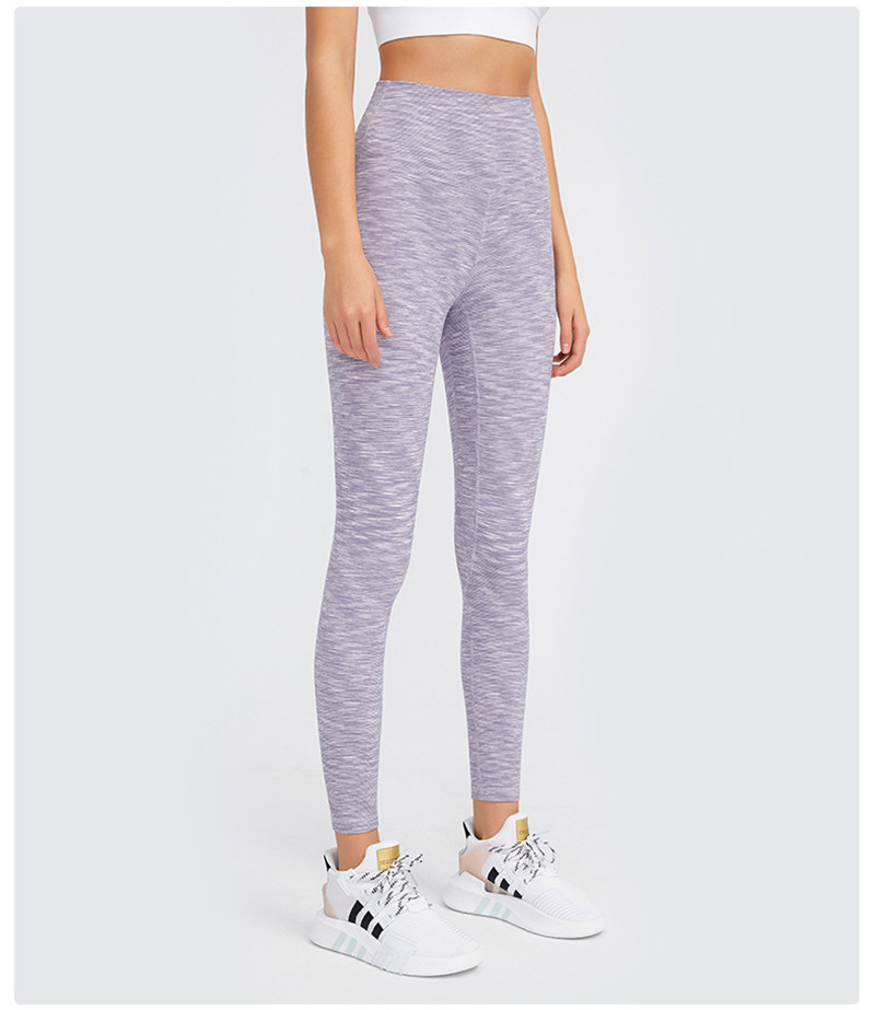 Yarn Dyed Weaving Women's Stretch Patterned Yoga Pants Nylon Polyester Spandex
