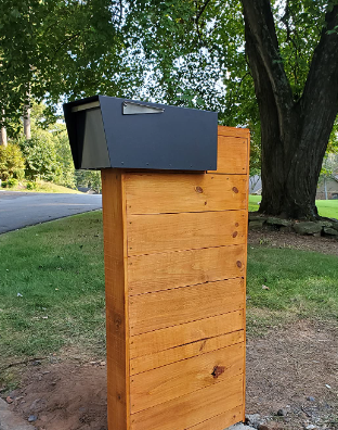 Black or White Surealong Garden Mailbox with Large Opening and Post Included