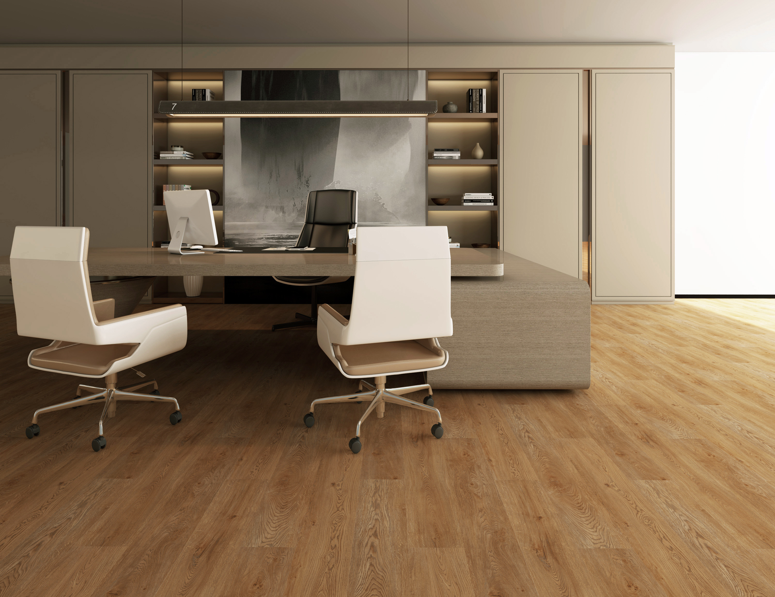 183x1220mm SPC Waterproof Vinyl Flooring Anti Slip Brown Oak Stone GKBM FT-W29127-11