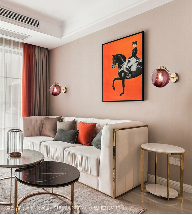 Modern Led Wall Lamp Nordic Glass Ball Wall Lamps For Living Room Bedroom Home Bedside Wall Light(WH-OR-244)