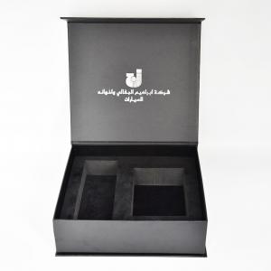 China Car Perfume Magnetic Closure Rigid Boxes Luxury Custom Black Leather PU Book Shape Handmade on sale