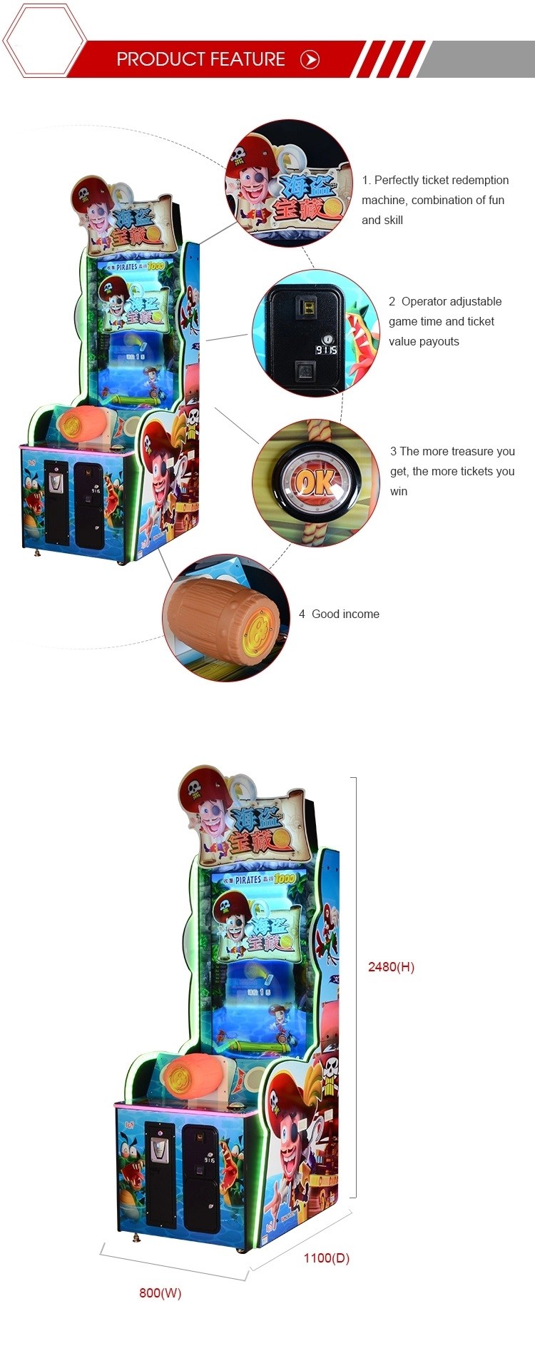 Coffee Shop Or Supermarket Redemption Arcade Machines / Crane Machine Game