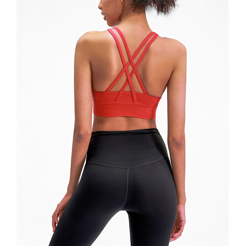 Camo Sexy Cross Back Women Yoga Bra Shockproof Fitness Sports Bra High Elastic