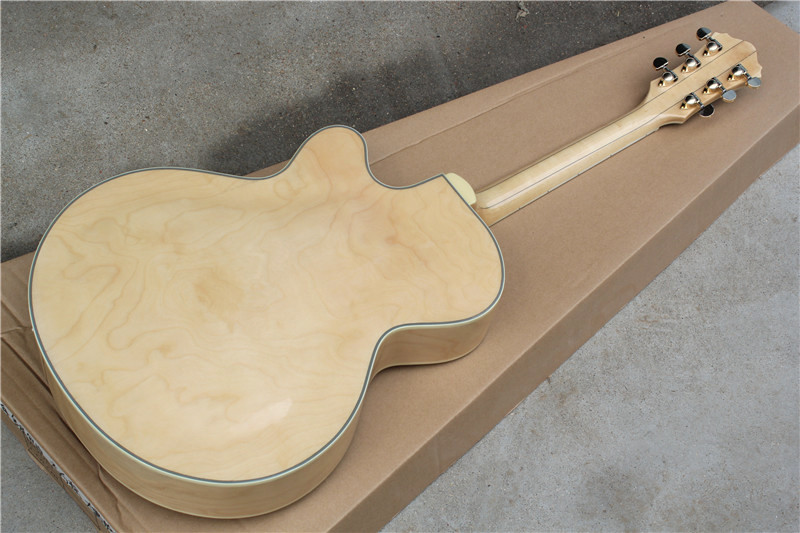 Custom Semi-finished Electric Guitar Kit with Rosewood Fretboard,Abalone Inlay,Semi-hollow Body