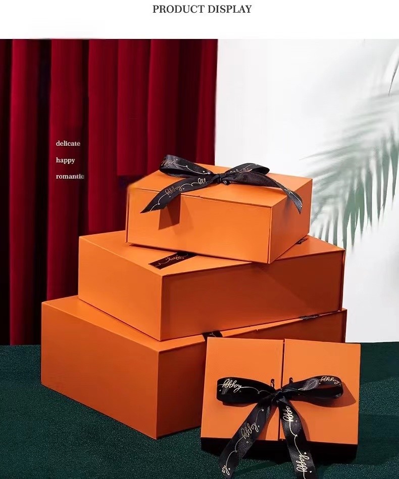 ISO9001 Folding Double Door Gift Box 1200-1400gsm Wedding Cardboard Box